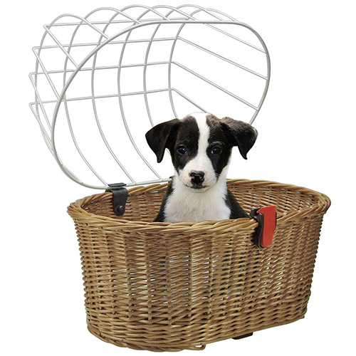 Pikkukuva 3 / 6: KLICKfix Doggy Basket Taka Polkupyöräkori 40 L Valkoinen, Puu