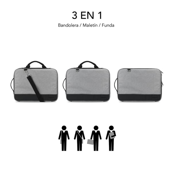 Miniatyrbillede 4 af 6: SUBBLIM SUB-LS-2AS0001 taske og etui til laptop 35,6 cm (14") Grå