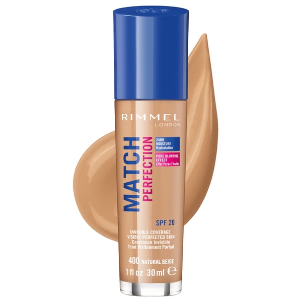 Rimmel Match Perfection 30 ml Pumppupullo Nestemäinen 400 Natural Beige