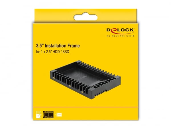 Miniatyrbillede 2 af 7: DeLOCK Installation Frame for 2.5″ SATA drive 8,89 cm (3.5") Opbevaring drev bakke Sort