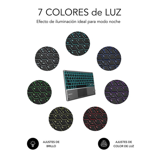 Miniatyrbillede 5 af 8: SUBBLIM FUNDA + TECLADO TABLET IPAD PRO BLUETOOTH 11'' TOUCHPAD BLACK QWERTY Spansk Bluetooth/Micro-USB Sort, Grå