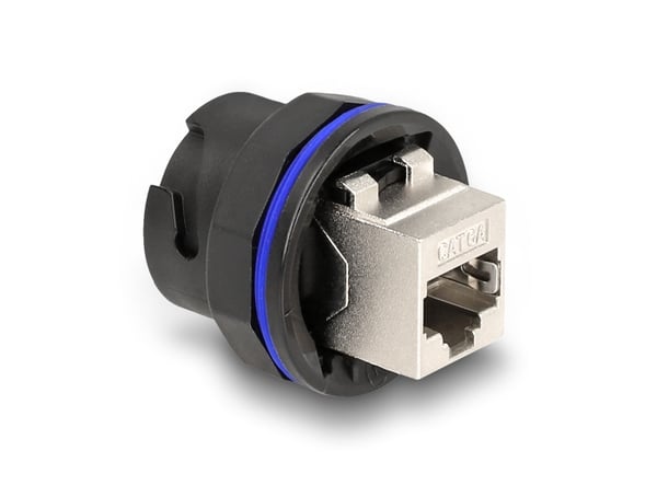 DeLOCK 67048 kabelomvandlare (hane/hona) RJ45 Svart, Metallisk