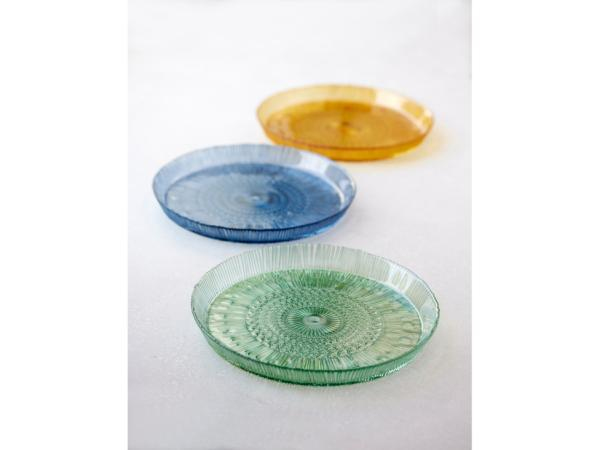 BITZ 30682 tarjoilulautanen Lasi Meripihka Pyöreä Tarjoiluvati
