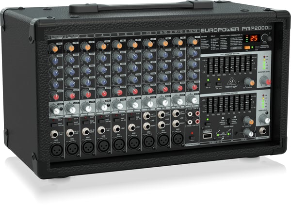 Behringer PMP2000D audio mixer 14 kanaler Sort