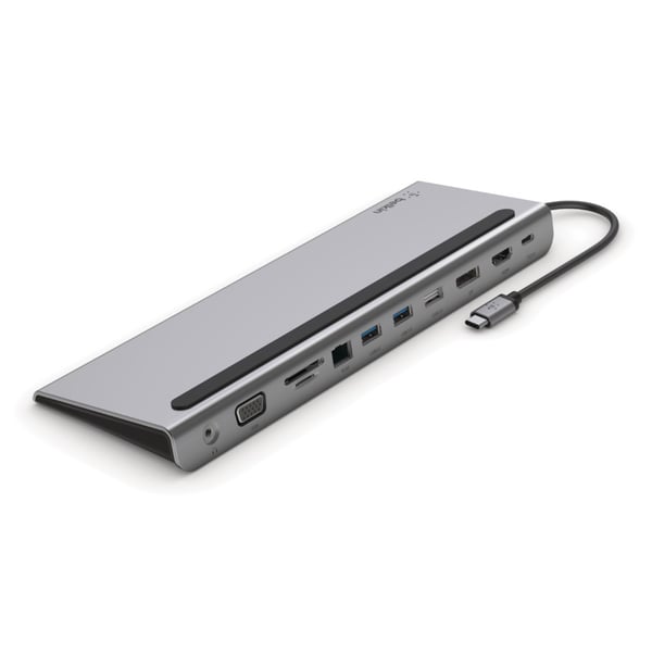 Pikkukuva 1 / 7: Belkin INC004BTSGY kannettavien tietokoneiden telakka ja porttitoistin Langallinen USB 3.2 Gen 1 (3.1 Gen 1) Type-C Musta, Harmaa