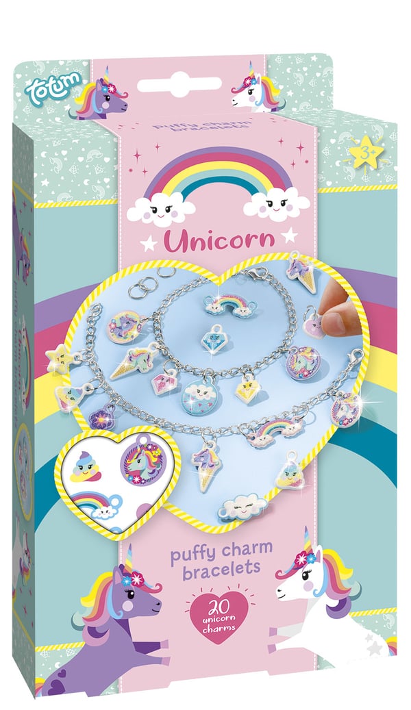 Totum Unicorn Puffy Charm Bracelets