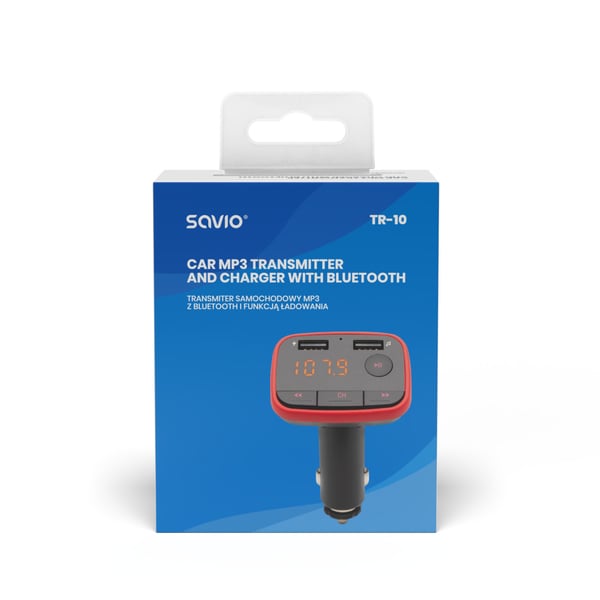 Miniatyrbillede 2 af 10: Savio TR-10 FM-sender 87 - 108 MHz Bluetooth/USB Sort, Rød