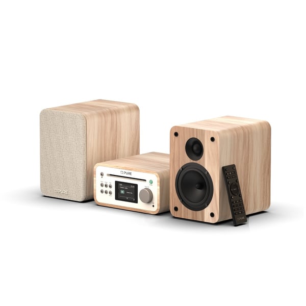 Miniatyrbillede 6 af 7: Pure Classic Stereo Mini Home audio micro system 40 W Egetræ, Hvid