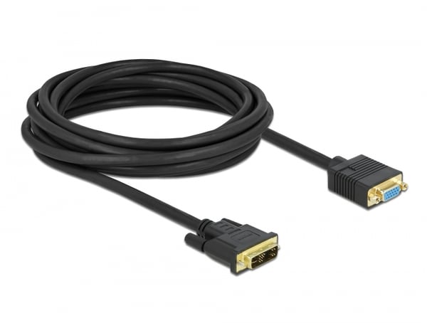 DeLOCK 86755 videokabeladapter 5 m DVI VGA (D-Sub) Svart DeLOCK 86755 videokabeladapter 5 m DVI VGA (D-Sub) Svart