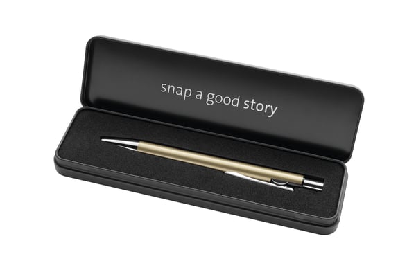 Miniatyrbillede 7 af 8: Pelikan Kugelschreiber Snap Metalic K10 Gold im Etui Blå Clip-on udtrækkelig kuglepen Mellem 1 stk