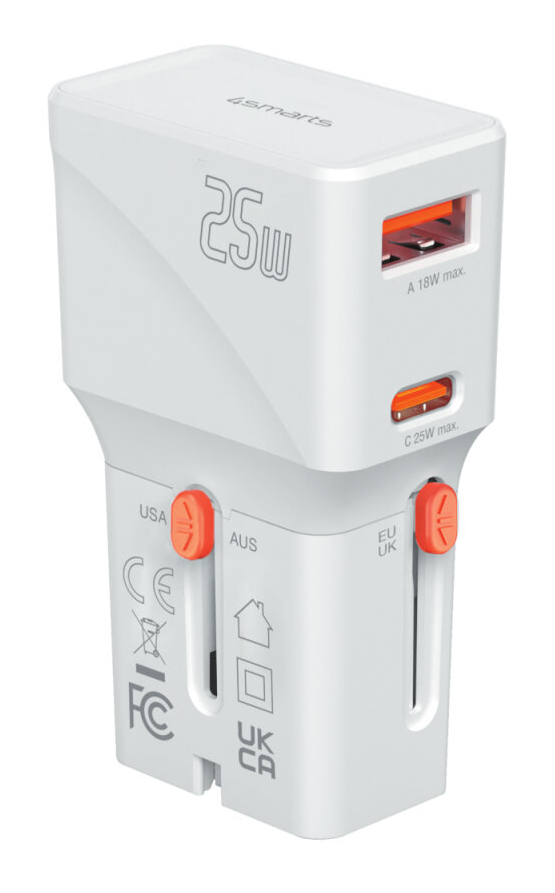4smarts 541646 oplader til mobil enhed Universel Orange, Hvid Vekselstrøm Hurtig opladning Indendørs