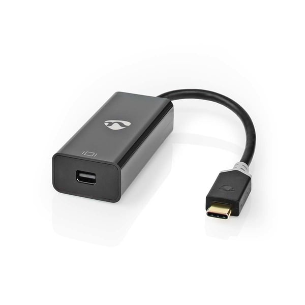Nedis CCBW64452AT02 videokaapeli-adapteri 0,2 m USB Type-C Mini DisplayPort Antrasiitti