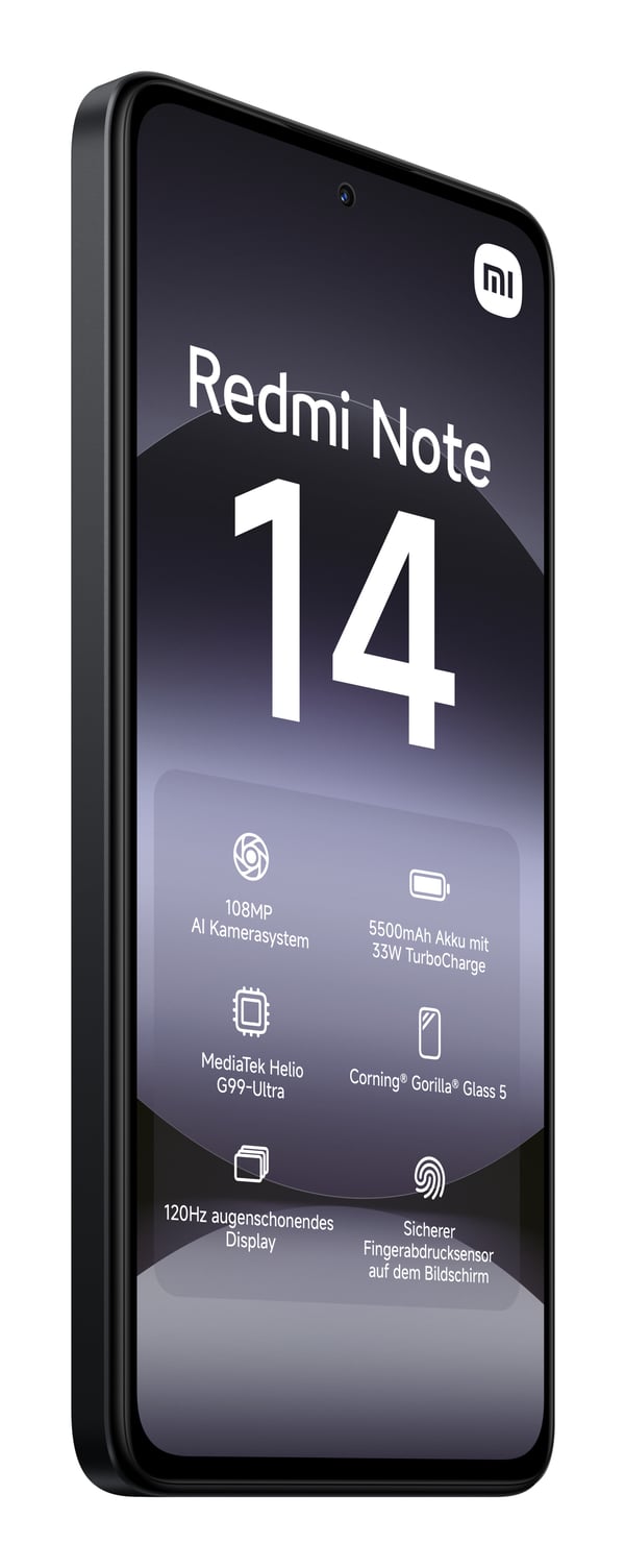 Pikkukuva 2 / 5: Xiaomi Redmi Note 14 16,9 cm (6.67") Hybridi-Dual SIM 4G USB Type-C 6 GB 128 GB 5500 mAh Musta