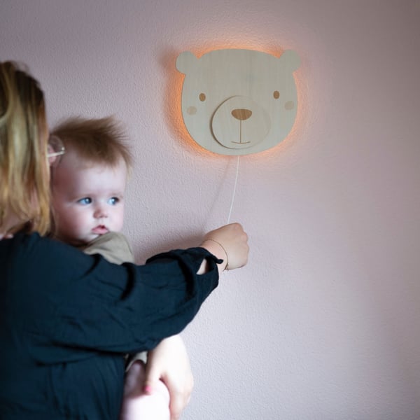 Miniatyrbild 7 av 9: Baby's Only BO-840.839.200.50 babynattlampor Vägg Trä LED