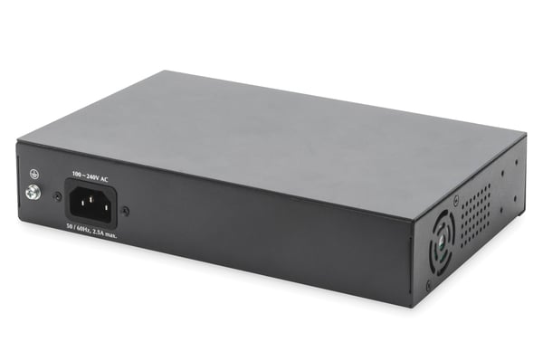 Digitus DN-95140 verkkokytkin Hallitsematon Gigabit Ethernet (10/100/1000) Power over Ethernet -tuki Musta, Hopea