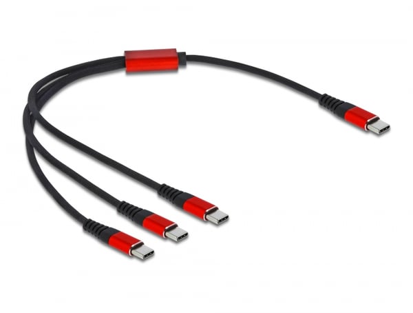 DeLOCK 86712 USB-kaapeli USB 2.0 0,3 m USB C 3 x USB C Musta, Punainen