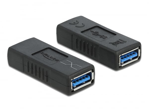 DeLOCK 66641 kaapelin sukupuolenvaihtaja USB 3.0 Type-A Musta