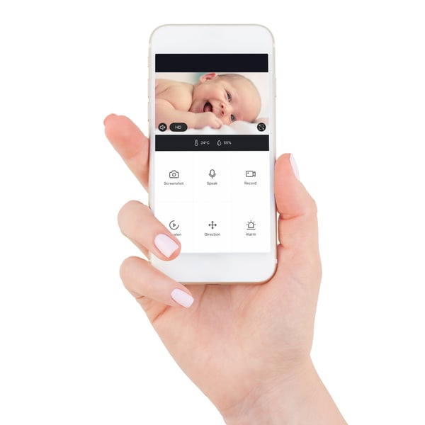 Alecto SMARTBABY10 Baby videoskærm Wi-Fi Anthracit, Hvid