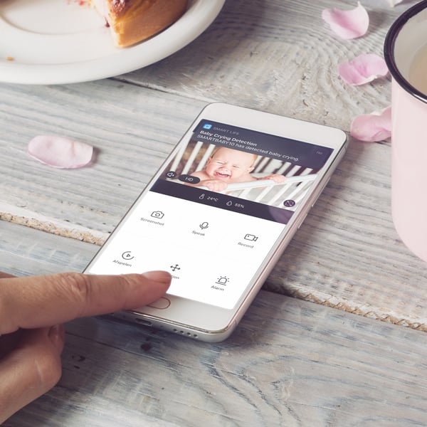 Miniatyrbillede 20 af 20: Alecto SMARTBABY10 Baby videoskærm Wi-Fi Anthracit, Hvid