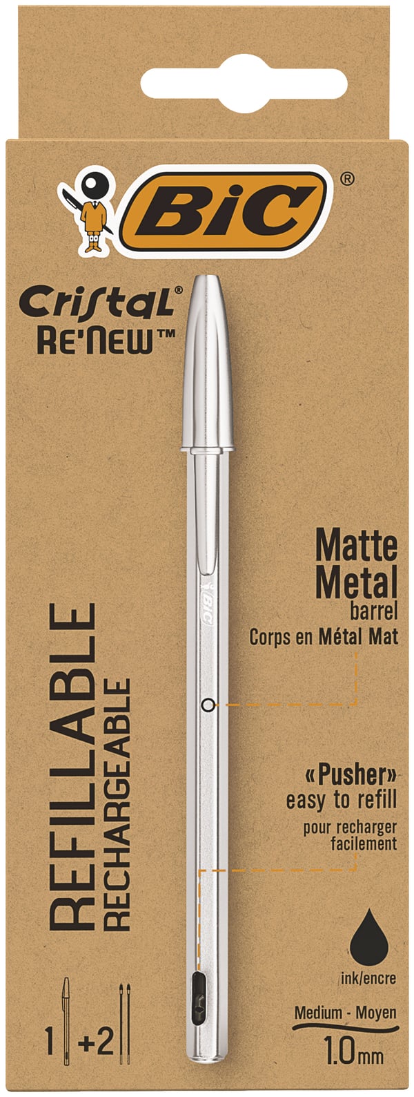 BIC Cristal Renew Sort Kuglepen 1 stk
