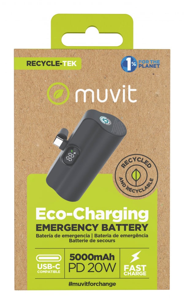 Muvit MCCHP0008 powerbank Lithium polymer (LiPo) 5000 mAh Sort