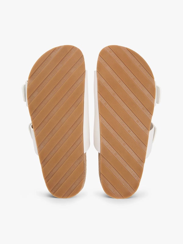 Tommy Hilfiger Leather Double Strap Cork Sandals Sandaler Hunstik Beige