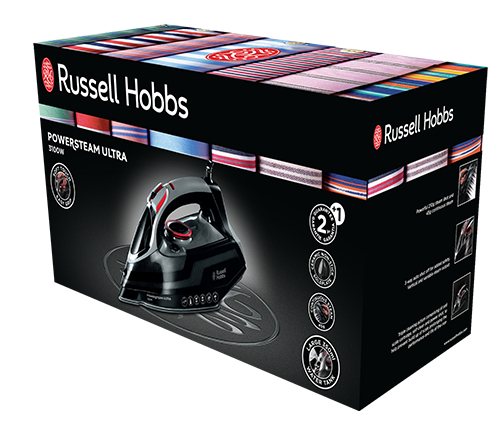 Russell Hobbs Powersteam Ultra Kuiva- & höyrysilitysrauta Ceramic Ultra Glide -pohjalevy 3100 W Musta