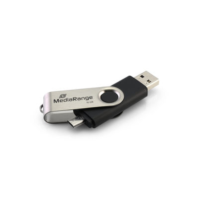 MediaRange MR932-2 USB-sticka 32 GB USB Type-A / Micro-USB 2.0 Svart, Silver