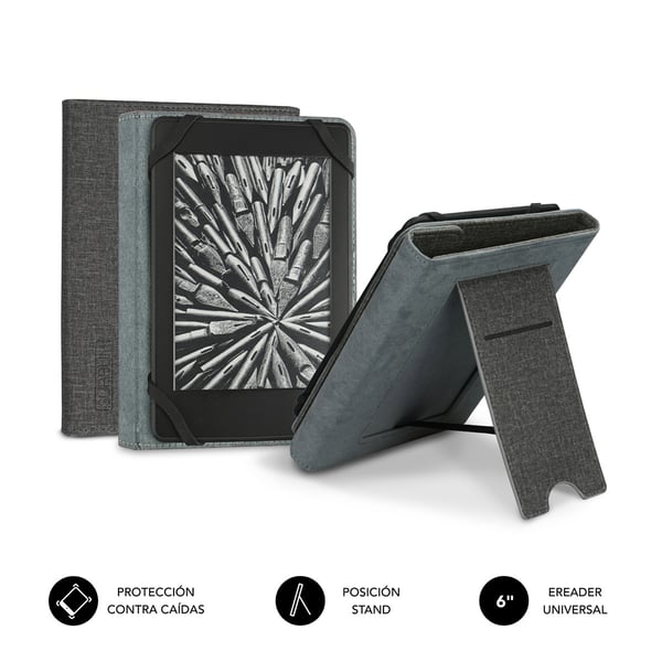 Miniatyrbillede 1 af 4: SUBBLIM FUNDA EBOOK CLEVER STAND 6'' GREY e- bog etui 15,2 cm (6") Cover Grå