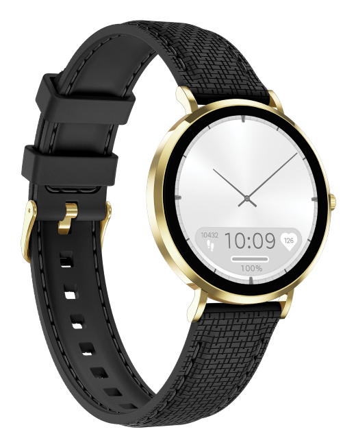 Miniatyrbillede 5 af 6: MaxCom FW28 3,02 cm (1.19") AMOLED 40 mm Digital 390 x 390 pixel Berøringsskærm Guld, Sort