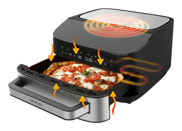 Cecotec Pizza&Fry 7000 pizzajärn och pizzaugn 1 pizza/pizzor 2250 W Svart