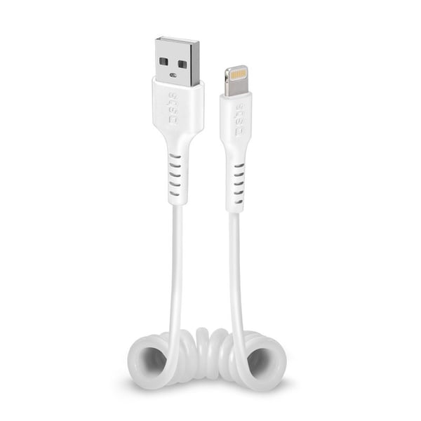 Miniatyrbillede 1 af 2: SBS TECABLEUSBIP589SW Lightning kabel Hvid