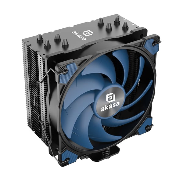 Miniatyrbillede 2 af 5: Akasa AK-CC4021HP01V1 Computerkølesystem Processor Luftkøler 12 cm Aluminium, Sort, Blå 1 stk