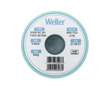 Weller WSW SC M1 0,8mm, 500g, SN0,7CU3,5% Lödtråd