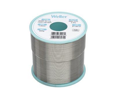 Miniatyrbild 1 av 3: Weller WSW SC L0 1,0mm, 500g, SN0,7CU3,5% Lödtråd