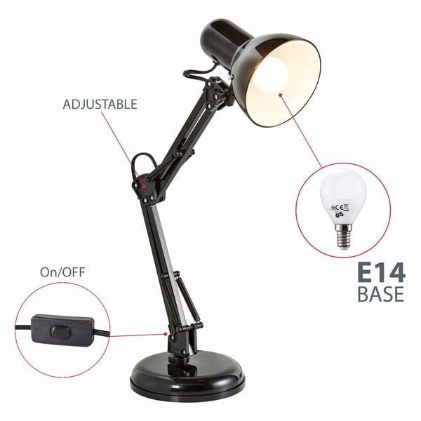 B.K.Licht BKL1080 bordslampor E14 1 W LED Svart