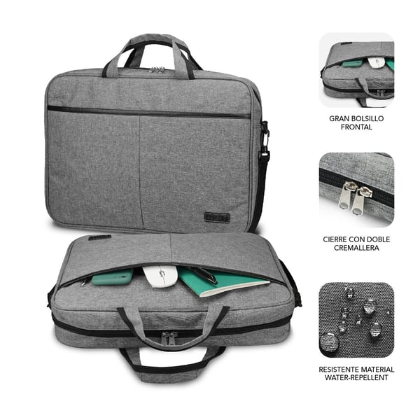 Miniatyrbillede 3 af 3: SUBBLIM SUB-LB-3ELB010 taske og etui til laptop 39,6 cm (15.6") Toploader taske Grå