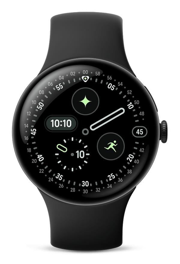 Google Pixel Watch 4 AMOLED 45 mm Digitaalinen Kosketusnäyttö Musta Wi-Fi GPS (satelliitti)