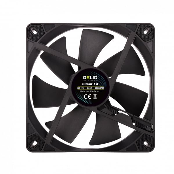 Gelid Solutions FN-PX14-11 kylsystem för dator Datorväska Fan 14 cm Svart 1 styck