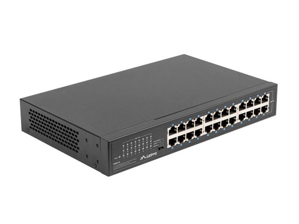 Miniatyrbillede 5 af 5: Lanberg RSGE-24 netværksswitch Ikke administreret Gigabit Ethernet (10/100/1000) 1U Sort