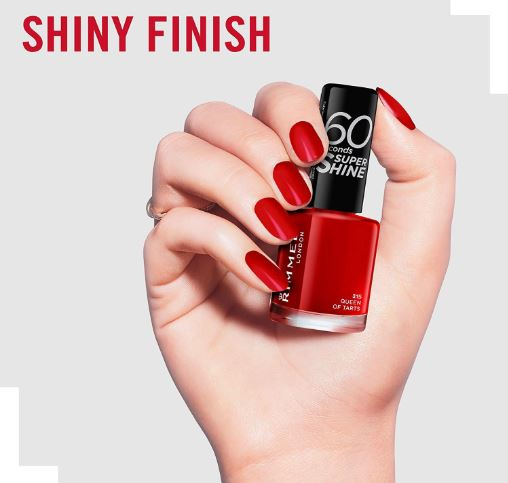 Pikkukuva 4 / 4: Rimmel 60 Seconds Super Shine kynsilakka 8 ml Punainen