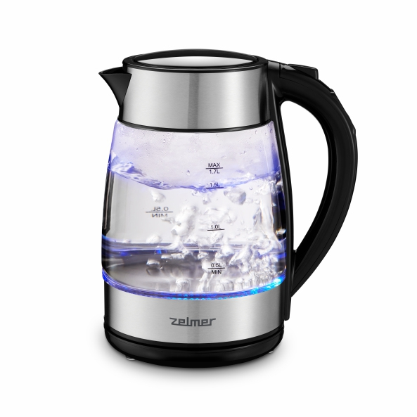 Miniatyrbild 1 av 7: Zelmer ZCK8026 vattenkokare 1,7 l 2200 W Svart, Transparent