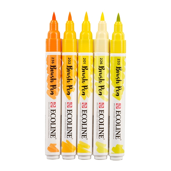 Talens Ecoline speedmarker 5 stk Orange, Gul