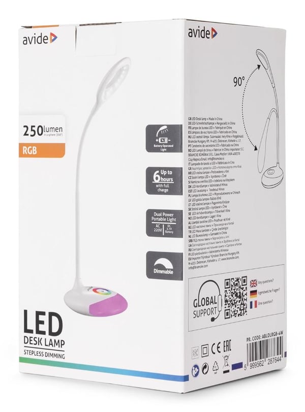 Miniatyrbillede 3 af 4: Avide ABLDLRGB-4W bordlampe LED Hvid