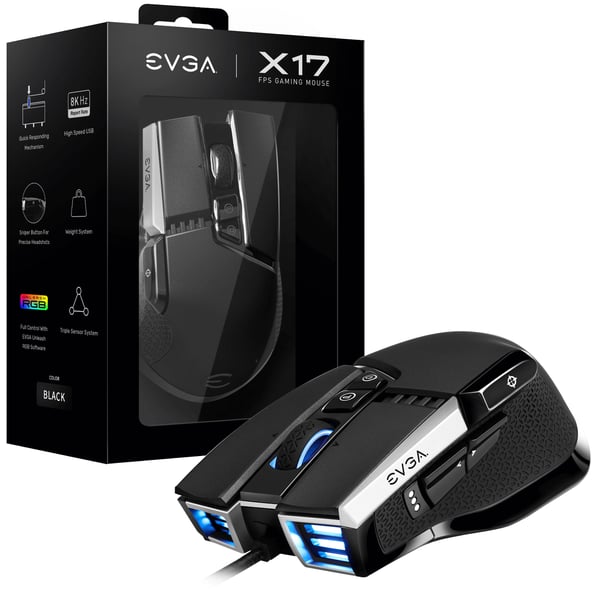EVGA X17 mus Spil Ambidextrous USB Type-A Optisk 16000 dpi