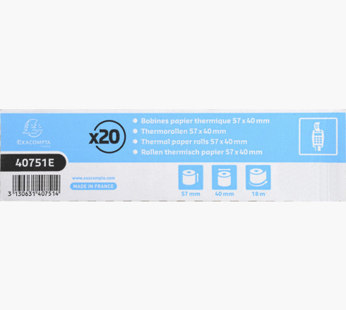 Miniatyrbillede 1 af 2: Exacompta 40751E termisk papir