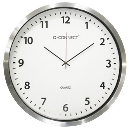 Q-CONNECT KF11216 Seinä- ja pöytäkello Analoginen kello Pyöreä Kromi