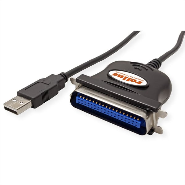 Miniatyrbillede 2 af 2: ROLINE 12.02.1092 kabel kønsskifter IEEE 1284 USB-A Sort