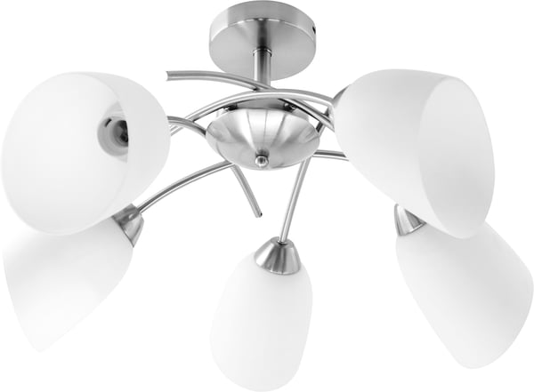 Activejet Klassisk lysekrone vedhæng loftslampe NIKITA nikkel 5xE27 til stuen