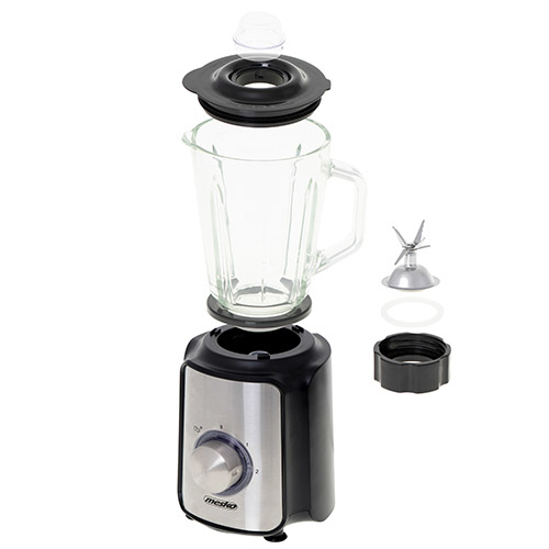 Mesko Home MS 4080 tehosekoitin 1,5 L Pöydällä pidettävä tehosekoitin 1200 W Mustikka, Terästä, Läpinäkyvä